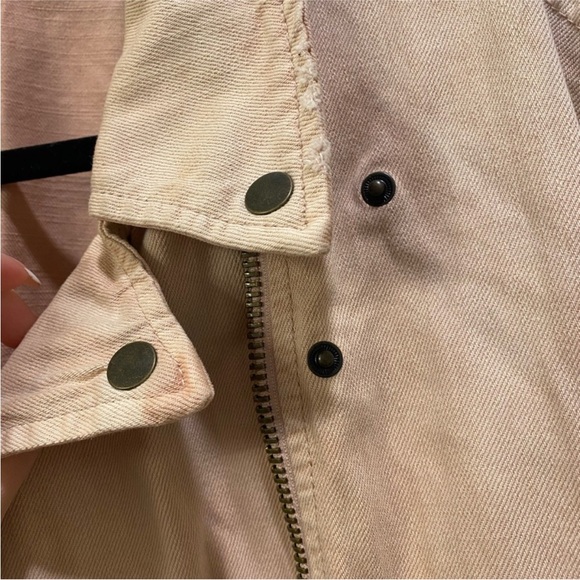 Free People Light Pink Denim Motorcycle Style Jacket - Picture 11 of 12